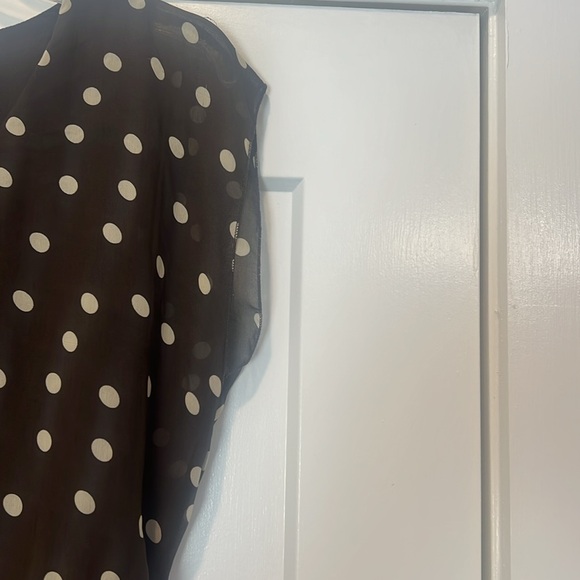Tacera Brown and White polka dot Casual Dress size large. - Picture 6 of 10